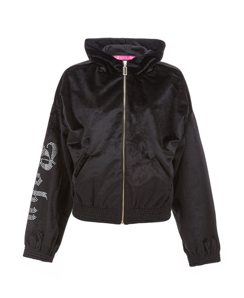 ☆韓国の人気☆【COVERNAT】☆(W) Velvet zip-up jacke.t☆ VELVETCARDIGAN-A15002-09BBLACK